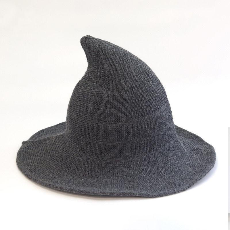 Temperamental Big Brim Witch Hat - Knitted Halloween & Christmas Style for Women