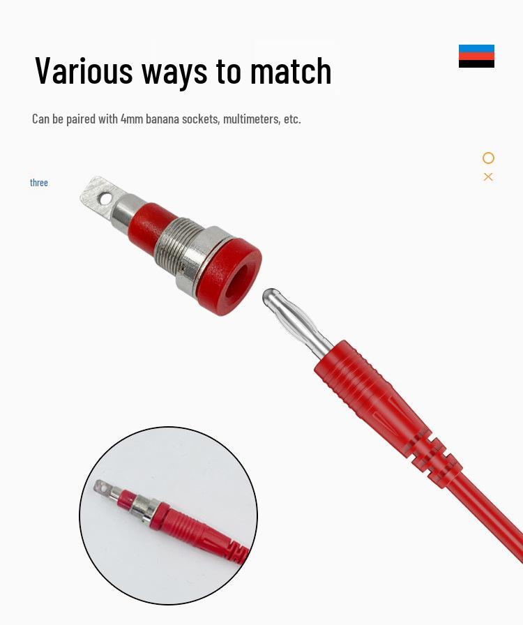 4mm Banana Plug Multimeter Test Leads with Alligator Clips - High Voltage/Current Digital Meter Cord