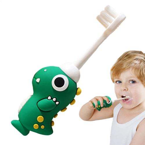 Soft Toddler Toothbrush, Dinosaur Kids Toothbrush, Soft Bristle Toddler Training Toothbrush with Child-Sized Brush Head, Soft Bristle Kids Toothbrush,