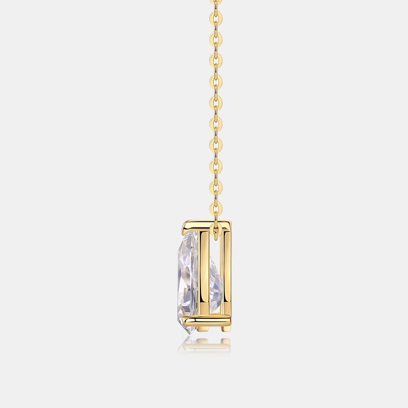 Collana Clavicola Placcata Oro 18K a Forma di Goccia con Moissanite Lusso Argento 925 Collane Sottili da Donna con Ciondolo in Pietra