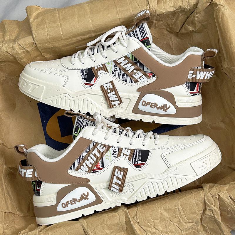 

Men s Autumn White Board Shoes: Niche Design, Thick Sole, Height-Boosting, Non-Slip, Soft Sole, Trendy Casual Sneakers Size 43