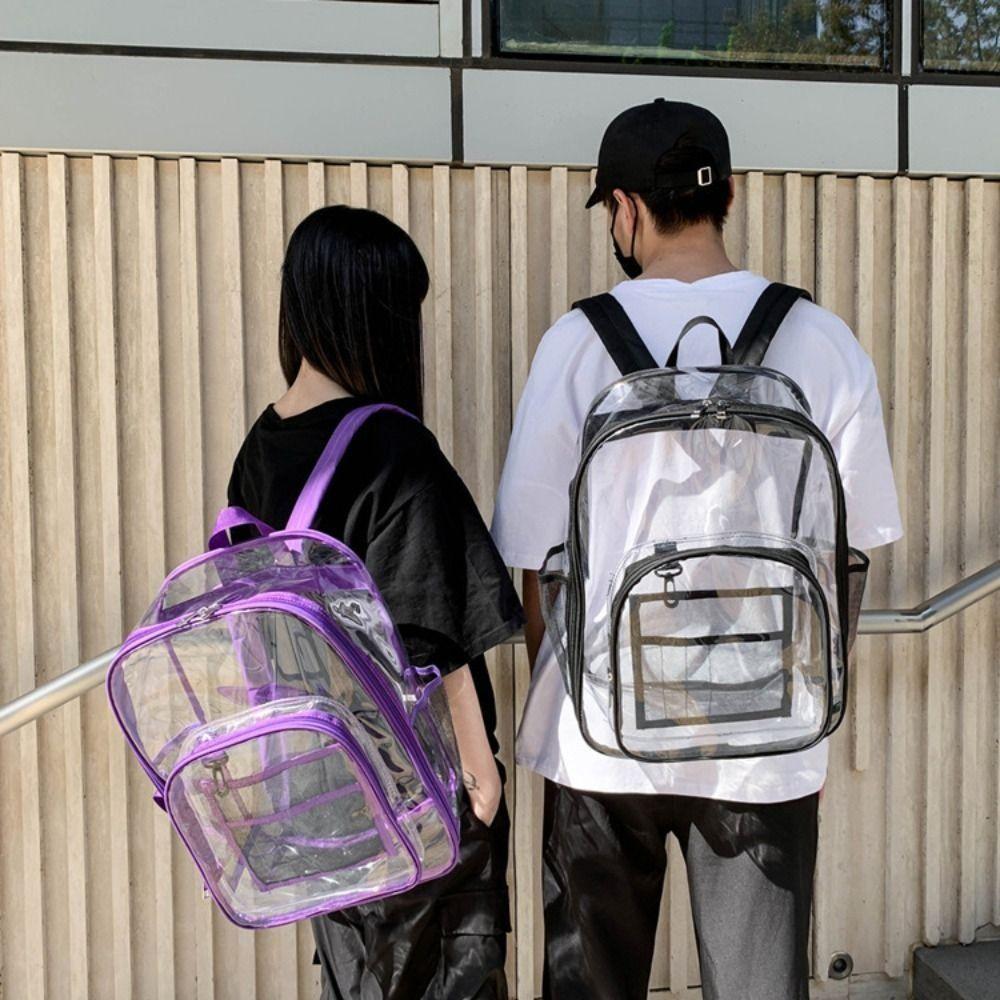 Waterproof Students School Bag Large Capacity Clear Shoulder Bag  Students/Girls