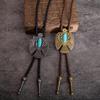 Evropský a americký styl Pánský náhrdelník Bolo Tie s tyrkysovým mírovým holubem