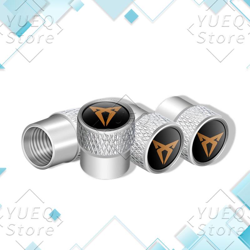 4 Stück Metall-Emblem Auto Rad Reifen Ventilkappen Staubschutz für SEAT Ibiza Leon 300 Ateca Exeo Tarraco Altea Auto Zubehör