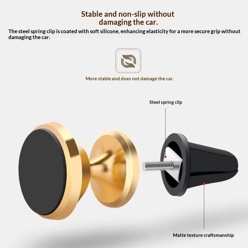 Metal Magnetic Car Phone Mount 360° Rotatable Strong Magnet Holder Easy Install Universal for All Mobile Phones Daily Use