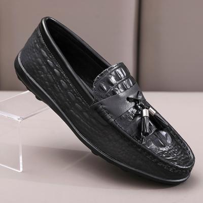 Mode Herren Echtleder Slipper zum Hineinschlüpfen Lässig Retro Reise Herrenschuhe Weich Luxus Erwachsenenschuhe für Herren Quastenslipper Herren Mokassins