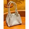 Borsa a tote in pelle a paracadute da donna intrecciata a mano a spalla a tracolla borsa cesto vegetale grande pendolare tendenza