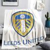 Tištěná flanelová deka Leeds United AFC, měkký přehoz do ložnice nebo na pohovku, pratelná, suvenýr pro fanoušky fotbalu, skvělý dárek.