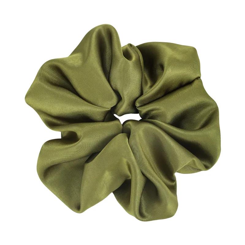 Spring/summer Freshen Green Satin Hair Scrunchies Headband for Women Girl Sweet Lovely Head Rope Rubber Bands Female Accessories