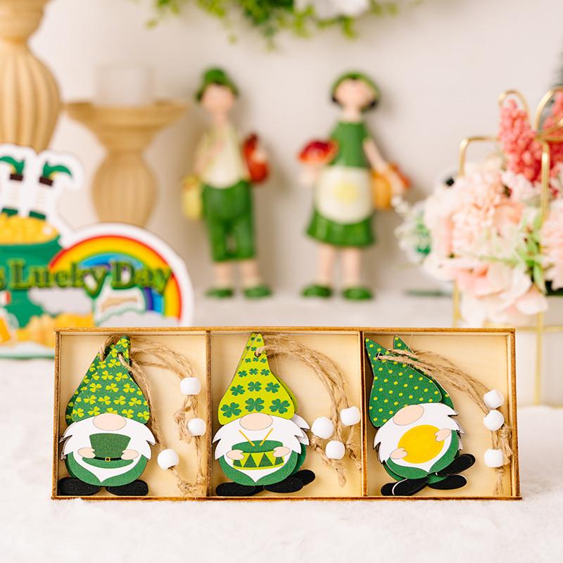 

Colorful St Patricks Day Wooden Gnome Decoration Featuring Elegant Green Leaf Motifs For Holiday Cheer Green Leaf A