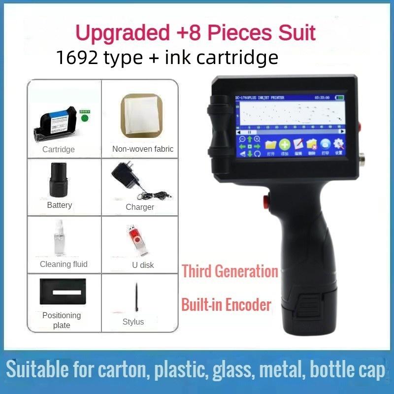 Intelligent Handheld Inkjet Printer Production Date Bottle Cap Digital Automatic Coding Machine Portable Label Machine