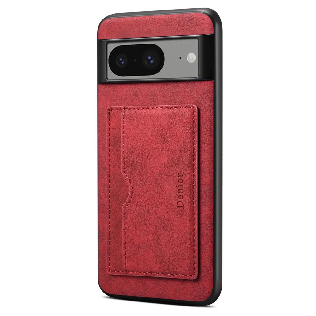 DENIOR For Google Pixel 8 Case Retro Leather+TPU+PC Card Holder Phone Cover