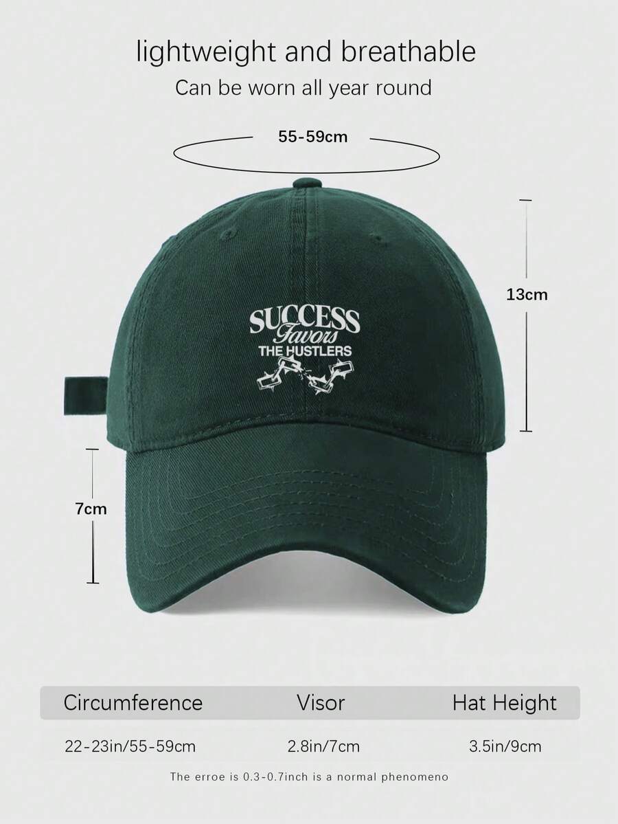 Black Embroidered Baseball Cap Adjustable Lightweight Breathable Casual Hat