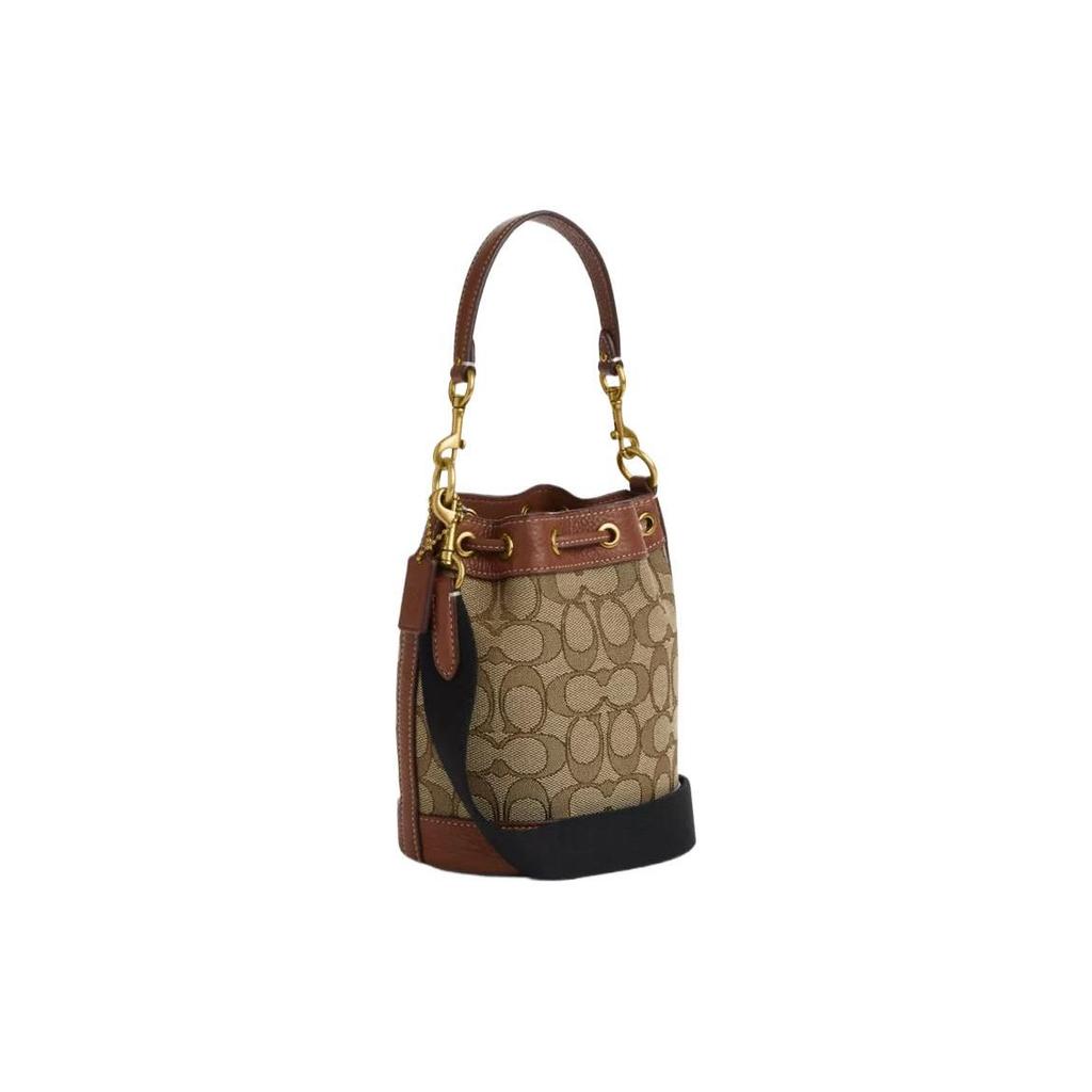 Coach X Disney Dempsey 16 Tanzender Mickey Aufdruck Kordelzugverschluss Beschichtetes Canvas und genarbtes Leder Beuteltasche Damen Taschen Khaki CN499-B4R3U