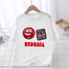 Red Ball Print Legrační dětské tričko 1-12 let Dívčí letní topy Chlapci Oblečení Kreslený Roztomilé dětské tričko s krátkým rukávem