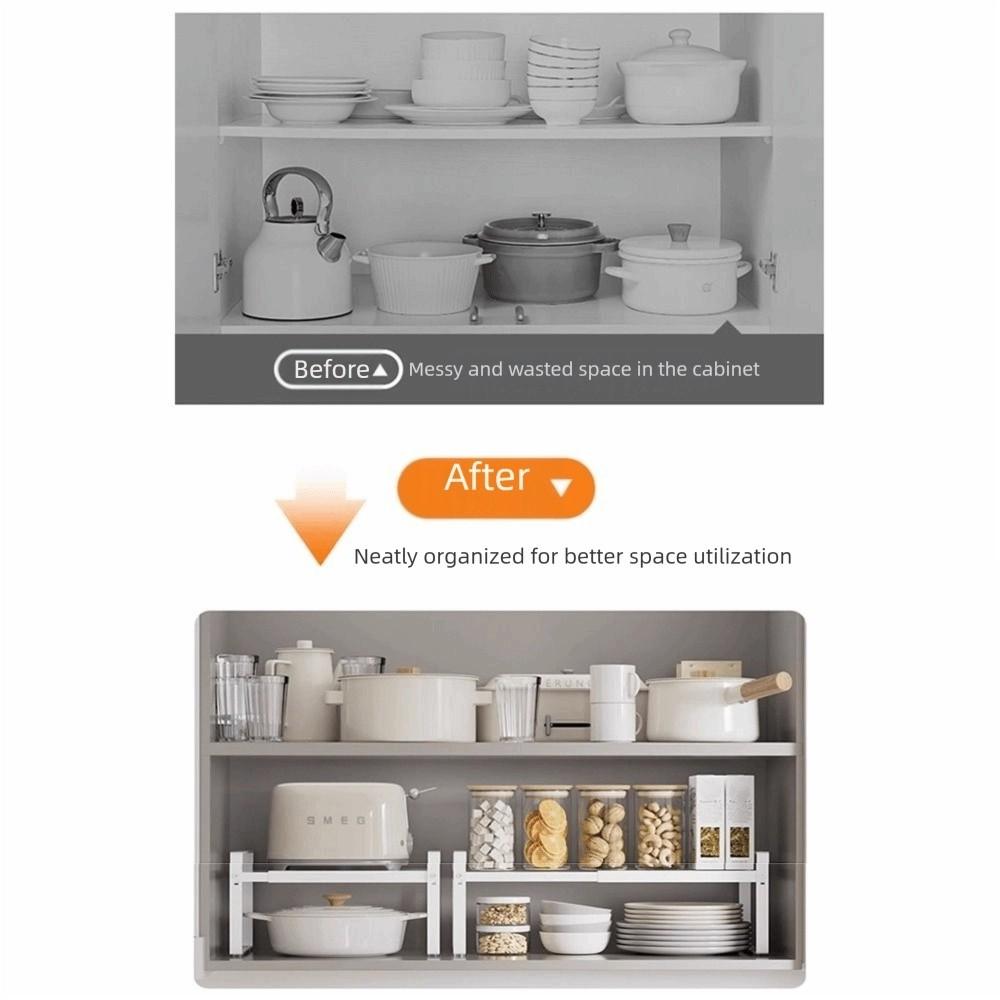 Space Saving Adjustable Kitchen Organizer Layered Countertop Pot Holder  Bowl