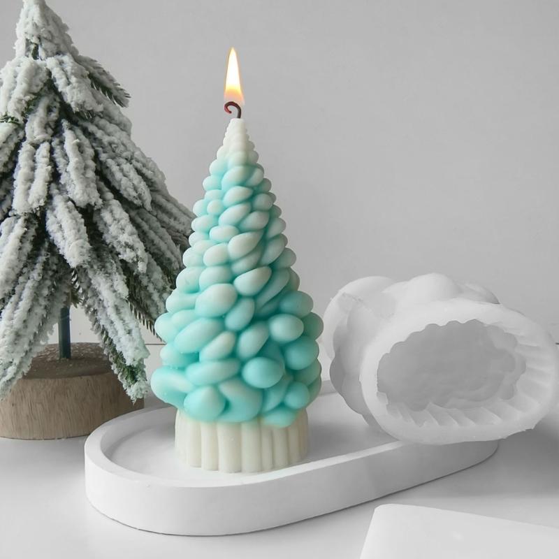 Silicone Candle Molds Candle Making Moulds Christmas Tree Shape Soap Moulds Silicone Ornament Molds for Art Enthusiasts