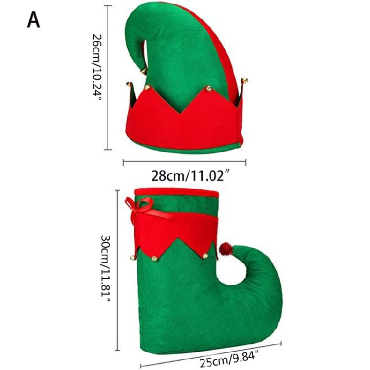 Parent-child Christmas Elf Candy Shoes Hat Christmas Holiday Fancy Dress Parties