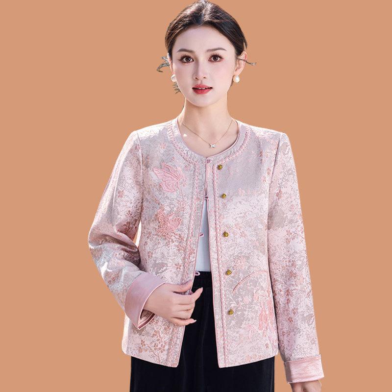 

Elegant Spring & Autumn Jacket for Mothers 2026 - Chic Mid-Aged and Elderly Style 4XL (Reference 135-145 jin)