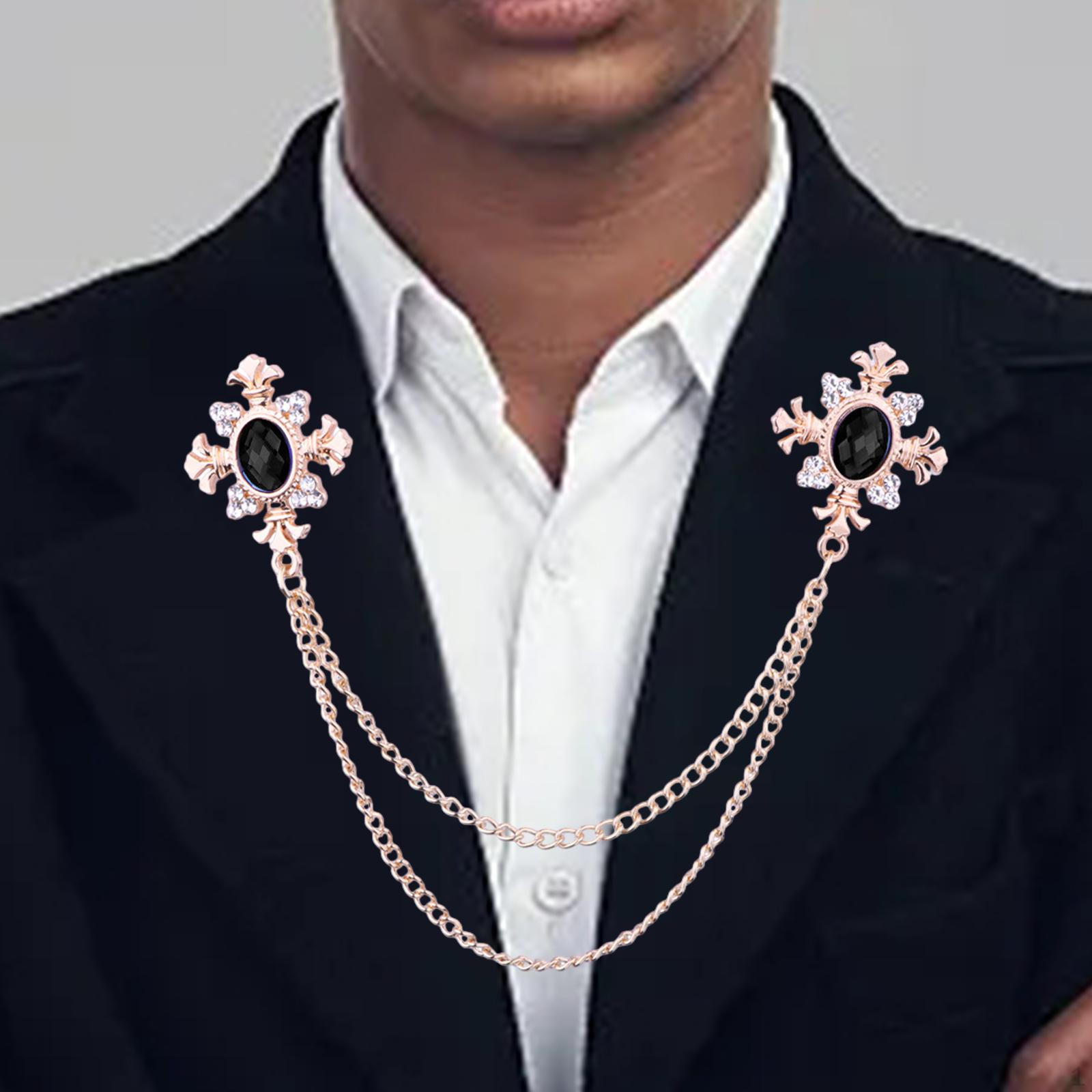 

Брошь-цепочка для мужского костюма с лацканами женская булавка со стразами