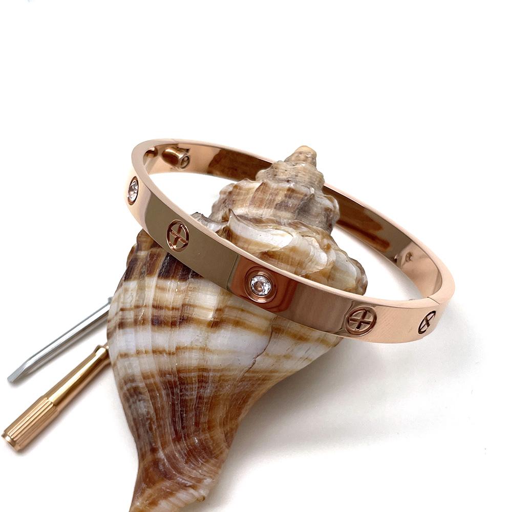 Luxusmarke Schmuck Mode Edelstahl Kreuz Anhänger Luxusschmuck LOVE Armreif SCHRAUBen Armbänder Partnergeschenk