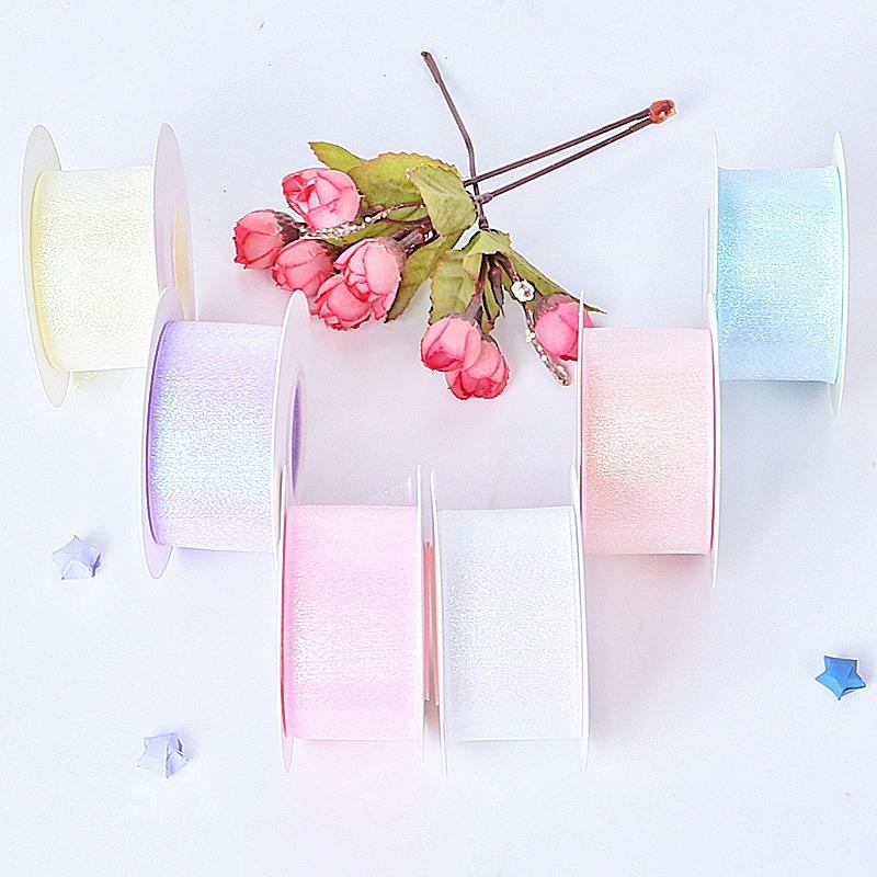 Yards Fishtail Organza Ribbon Crafts Bow Polyester Silk Satin Ribbons 4cm Shiny Silk Ribbons for Decorating Weddings