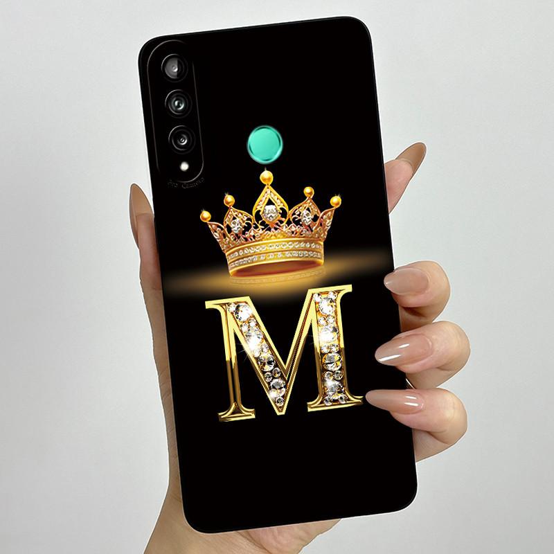 For Huawei Y7p P40 Lite E ART-L28 ART-L29 Fashion Initial Letter Couple Phone Case Y7P 2020 Soft Silicone TPU Protective Casing