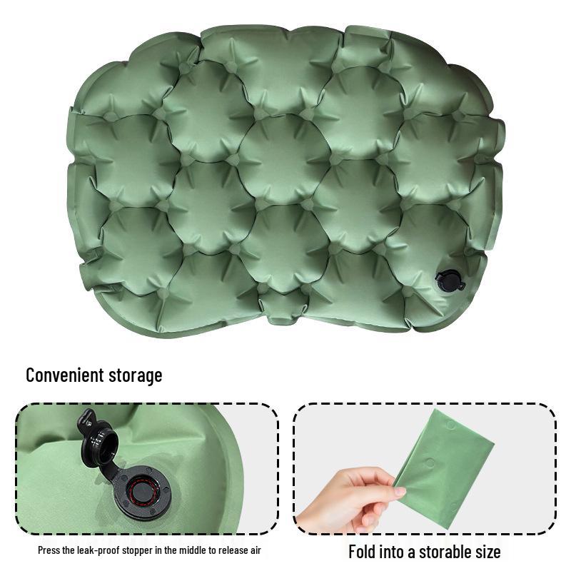 Cojín de Asiento Inflable Portátil Ligero para Acampar - Impermeable, Plegable, Duradero y Cómodo para Sentarse a Largo Plazo