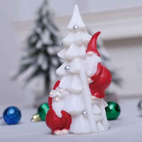 Christmas Tree Night Light Glowing Decorative Lamp Santa Climbing Christmas Tree Ornament Desktop Holiday Decor for Home Office