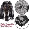 Spooky Black Lace Halloween Tablecloth Decorative Table Runner for Mantel Dining Table Ghost Party Home Indoor Decoration Prop