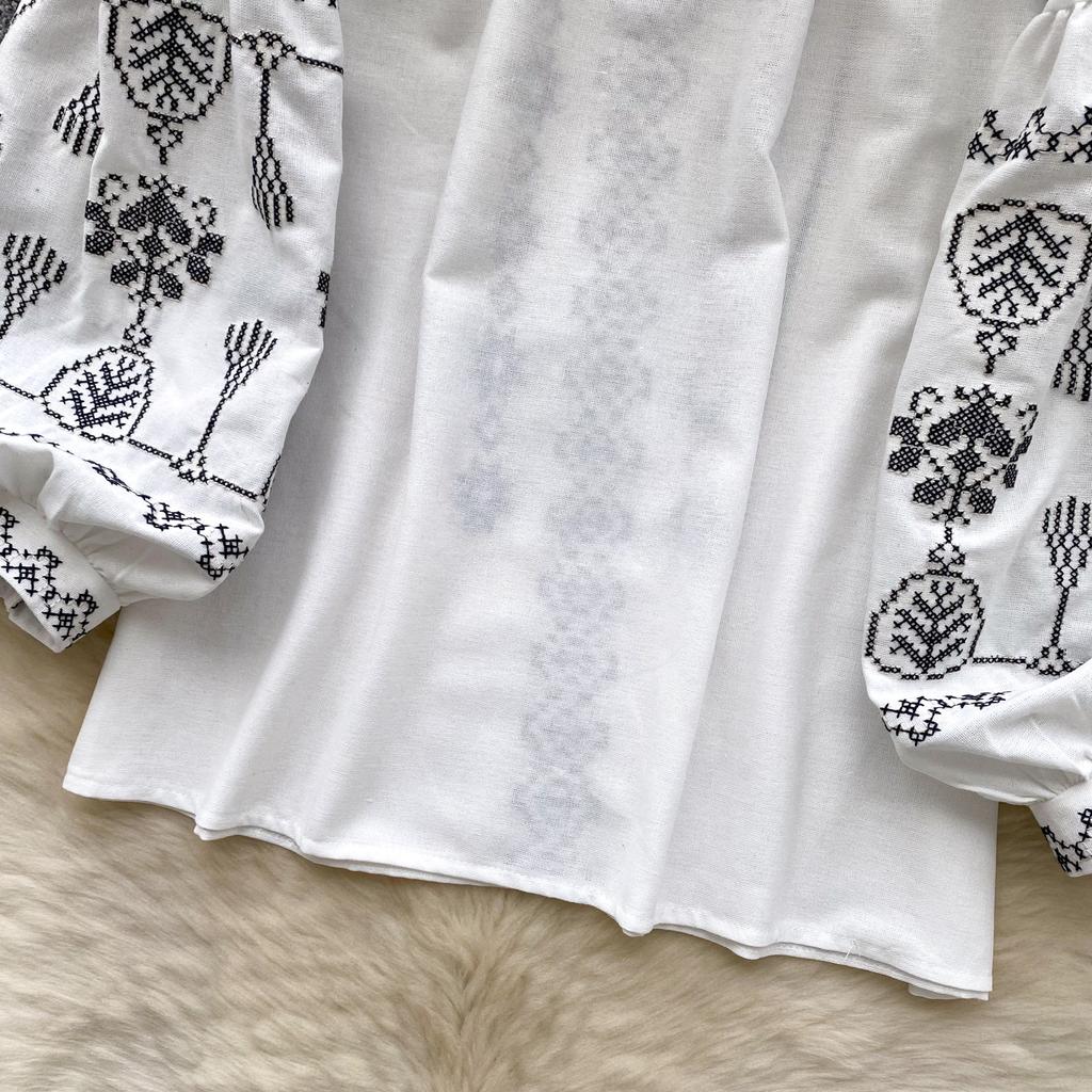 Y2k Goth Spice Girl Langarm T-Shirt Damen O-Ausschnitt Schnürung Laternenärmel Besticktes Shirt Weiblich Sommer Slim Tops