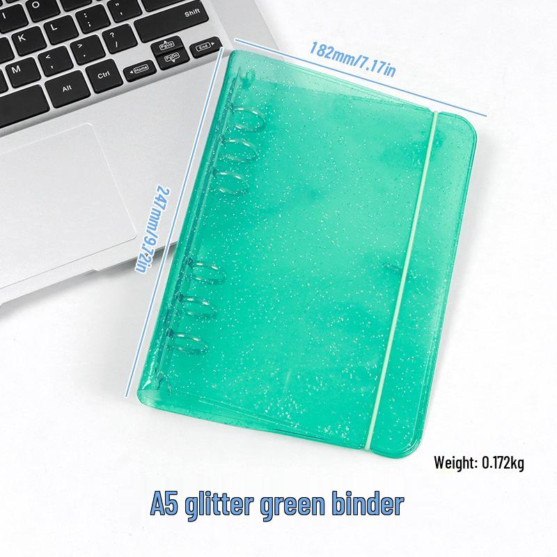 Creative Transparent PVC Cover A5 Loose-Leaf Student Notebook Planner with Colorful PP Strap. A6 (PP Cover + PVC Cover, No Pages)
