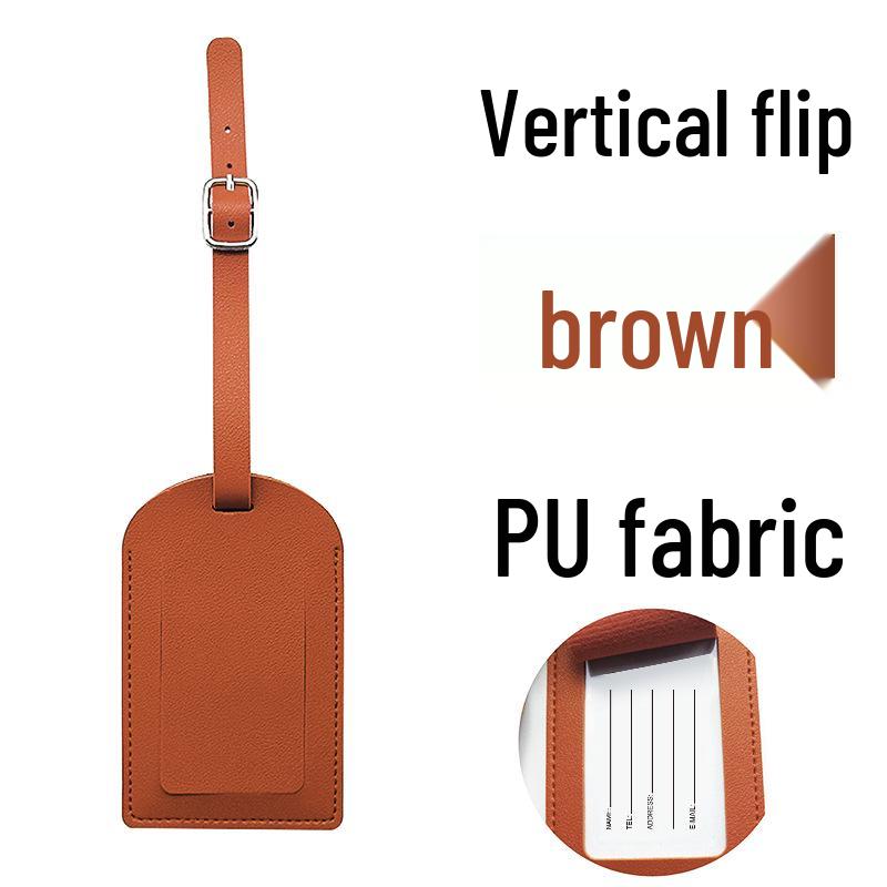 Available: Thickened PU Leather Luggage Tag - Horizontal/Vertical Flap with Pocket and Buckle, Includes Signature Paper.