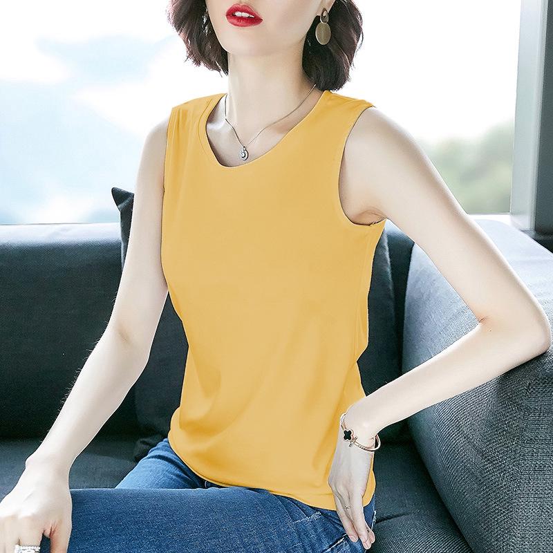 Women's Korean Style Versatile Round Neck Camisole - Sleeveless Spring/Summer Top