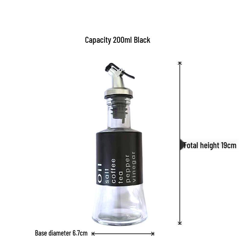 Press-Type Glass Oil & Vinegar Bottle Set with Seasoning Bottles