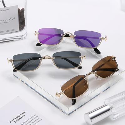 Small Box Square Sunglasses New Personality Metal Ocean Sunglasses Women's Advanced Street Glasses
