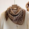 Orange Cashew Flower Cotton and Linen Hair Scarf  Small Square Scarf  Women's Thin Scarf  Linen Headscarf  Versatile Shirt