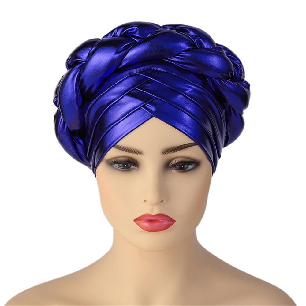 Forehead Cross Turban Cap For Women Braid Head Wraps African Lady Cap Muslim Headscarf Bonnet Turbante Mujer