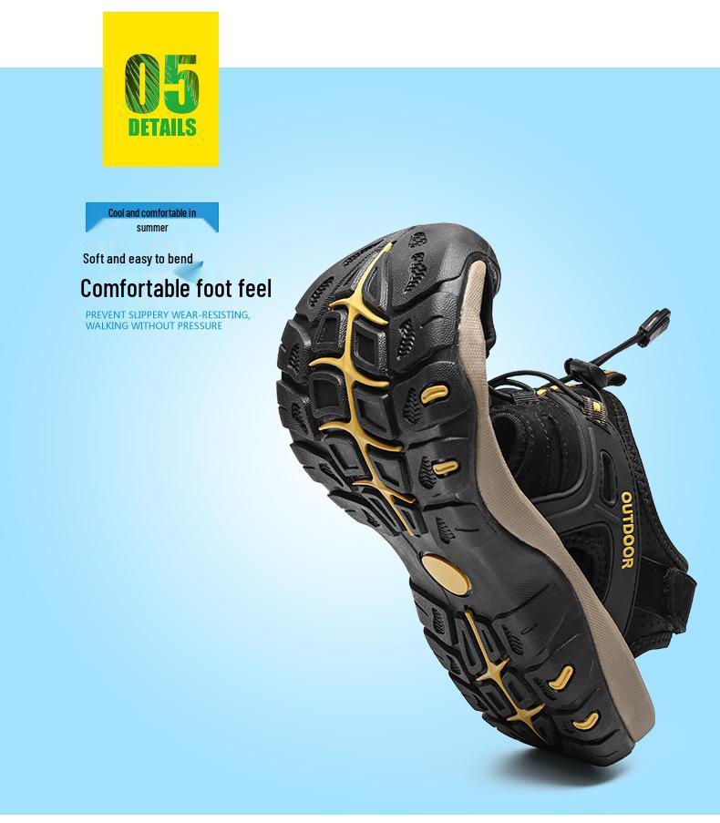 Men's Large Size Durable Handmade Leather Beach Sandals