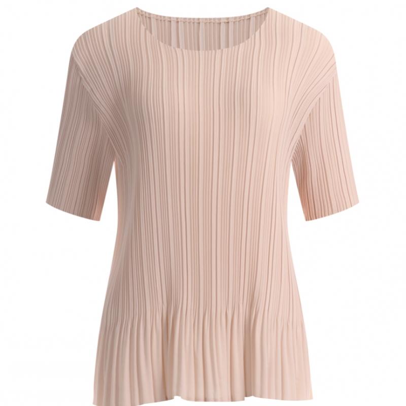 Shop   Women Frill ShorT Sleeve PleaTed T shirT lighT Purple Ble Wsh 1331