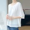 Navava Women Loose Fit Thin Round Neck 5 Sleeve Blouse Nb3102
