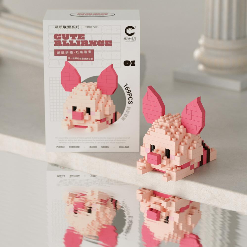 Süßer Mini auf der Vorderseite liegend Disney Mickey Bausteine Batman Kleiner Panda Stein 3D Süße Kuromi Sanrio Modell Spielzeug Für Kinder Geschenk