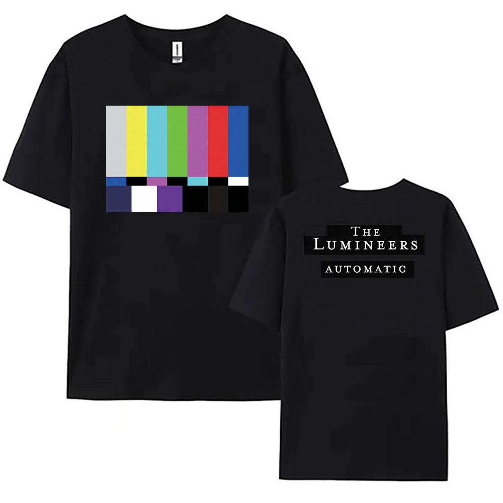 Automatic Album Tee The Lumineers Rock Band Tshirts Short Sleeve Cotton Fashion T-shirt Loose Casual Women Men Clothes Print Top