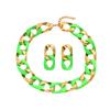 Hollow-out Chain Necklace Earrings Large Exaggerated Jewelry Temperament Jewelry Set  Urban Fashion