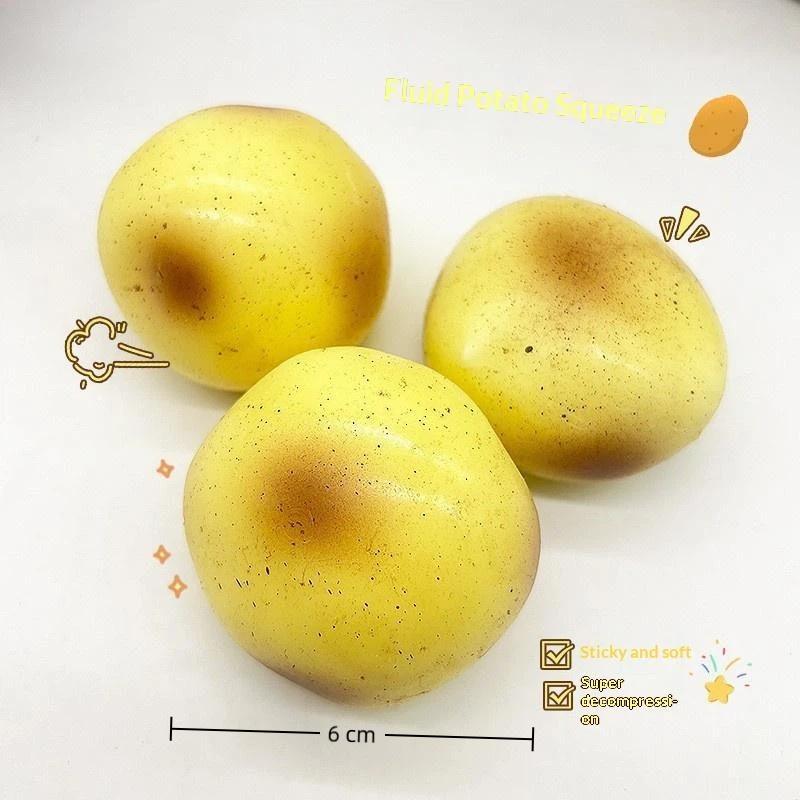Aardappel Pudding Knijp Stressbal Realistisch Langzaam Rijzend Fidget Speelgoed Zacht Rekbaar Knijpspeelgoed Voor Angstverlichting/ADHD/Volwassenen