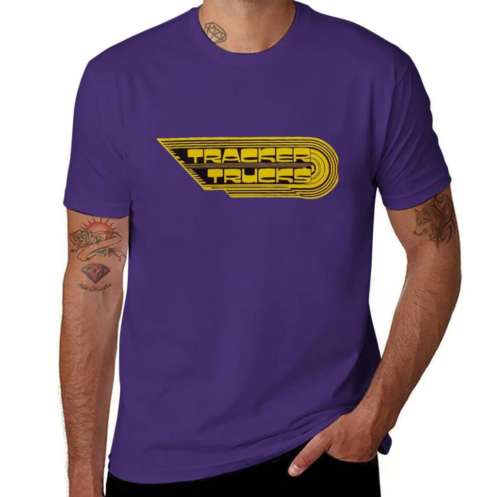 Tracker Trucks, Retro Skateboard T Shirt Design T-shirt Graphics Korean Fashion Black T-shirts for Men