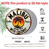 [Segno Rum Tropicale] Piatto 2D, 1 pz Segno da Parete in Metallo Rum & Cocco Tropicale Caraibico - Rotondo Alluminio Durevole Arte da Spiaggia con Palme & Pappagallo per Bar