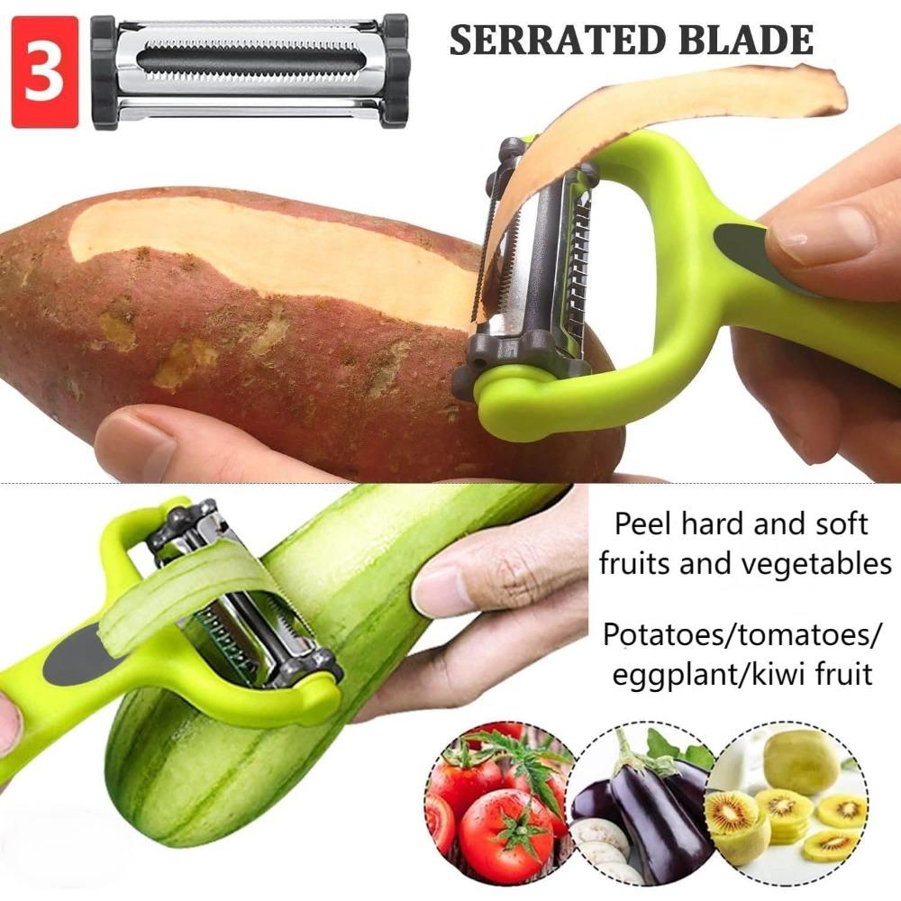 3-in-1 Peeler for Kitchen Multifunction Peelers Julienne Peeler+Serrated Peeler Peeler Vegetable Peeler Carrot Potato