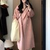 Women's Oatmeal Double-Sided Wool Coat, 2025 Autumn/Winter Korean Style, Loose Mid-Length Bestseller.