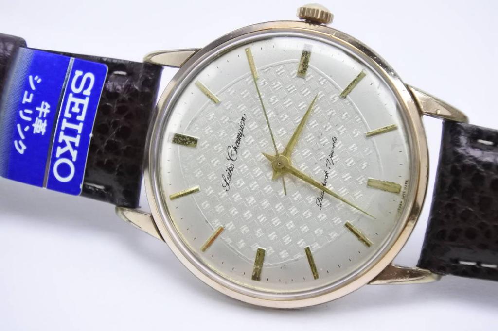 1960s SEIKO Champion 17 Jewels Watch Extremely Dial Antique Hand-Wound Men's